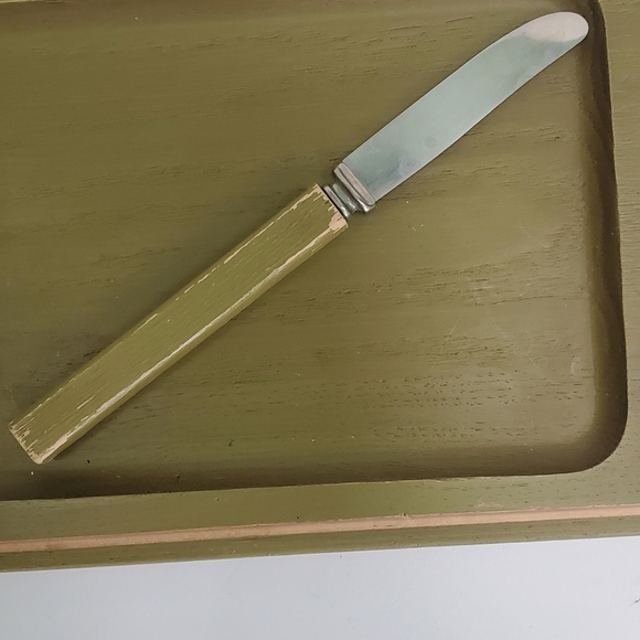 Vintage 1960s Avocado Green Cheese Board - Picture 3 of 4